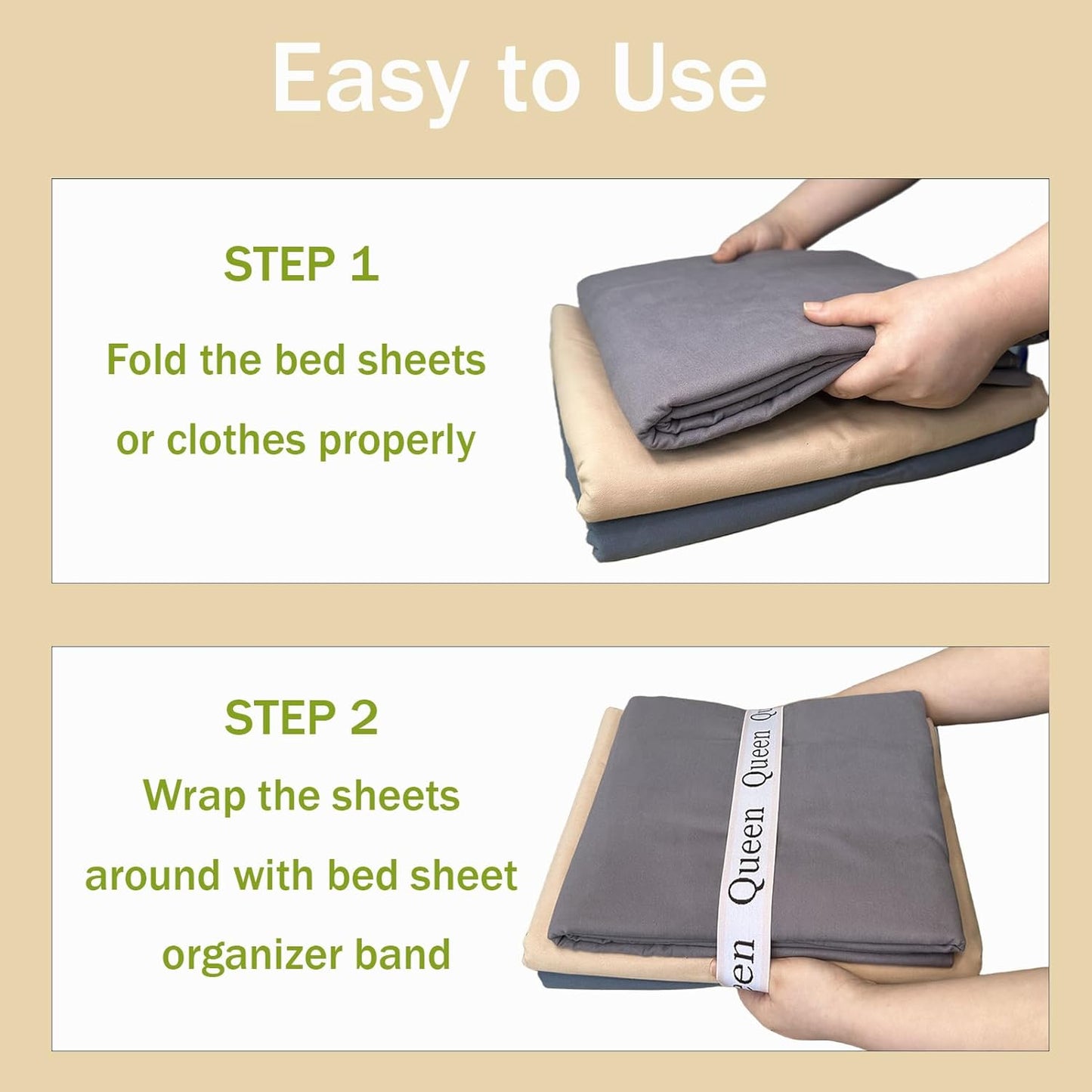 12 Pieces Bed Sheet Organizer Bands, Closet Organization Sheet Straps, Linen Labels Bedding Bands, Elastic Bed Sheet Storage Sheet Keepers （6PcsQueen 6PcsKing ）