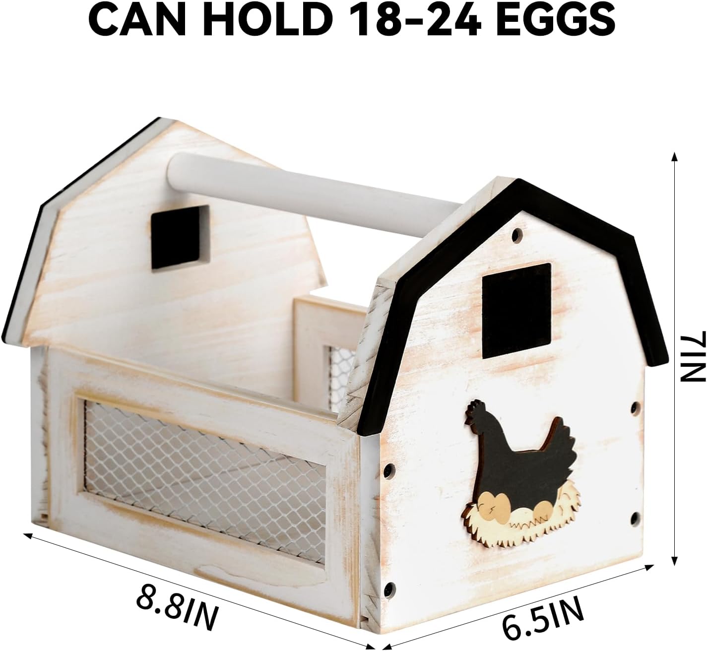 Egg Basket for Gathering Fresh Eggs, Farmhouse Wood Egg Collecting Basket, Egg Basket Countertop. ZSHLXM