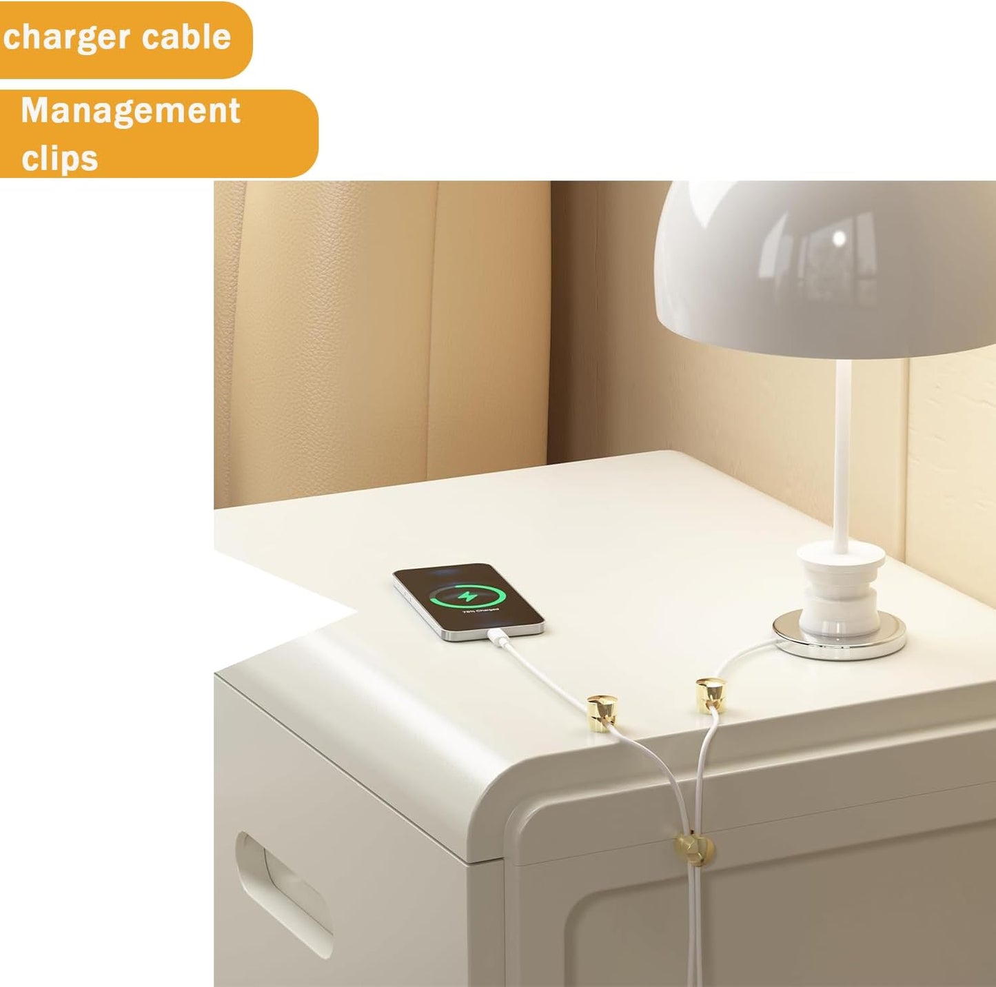 6 Sets Charger Cord Holder, Gold Metal Adhesive Cable Management Clips,Adjustable Cable Anchor Holders,Wire Organizer for Desk, Wall, Home, Office