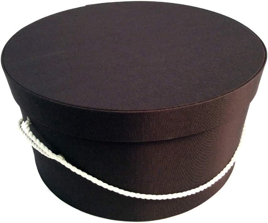 Sarah's Hat Boxes Classic Brown Hat Box – 11" x 5.5" (Dia. x Ht.) Handmade in USA – Odorless Non-Toxic Adhesive, Cording Handle – Premium Storage for Hats & Accessories