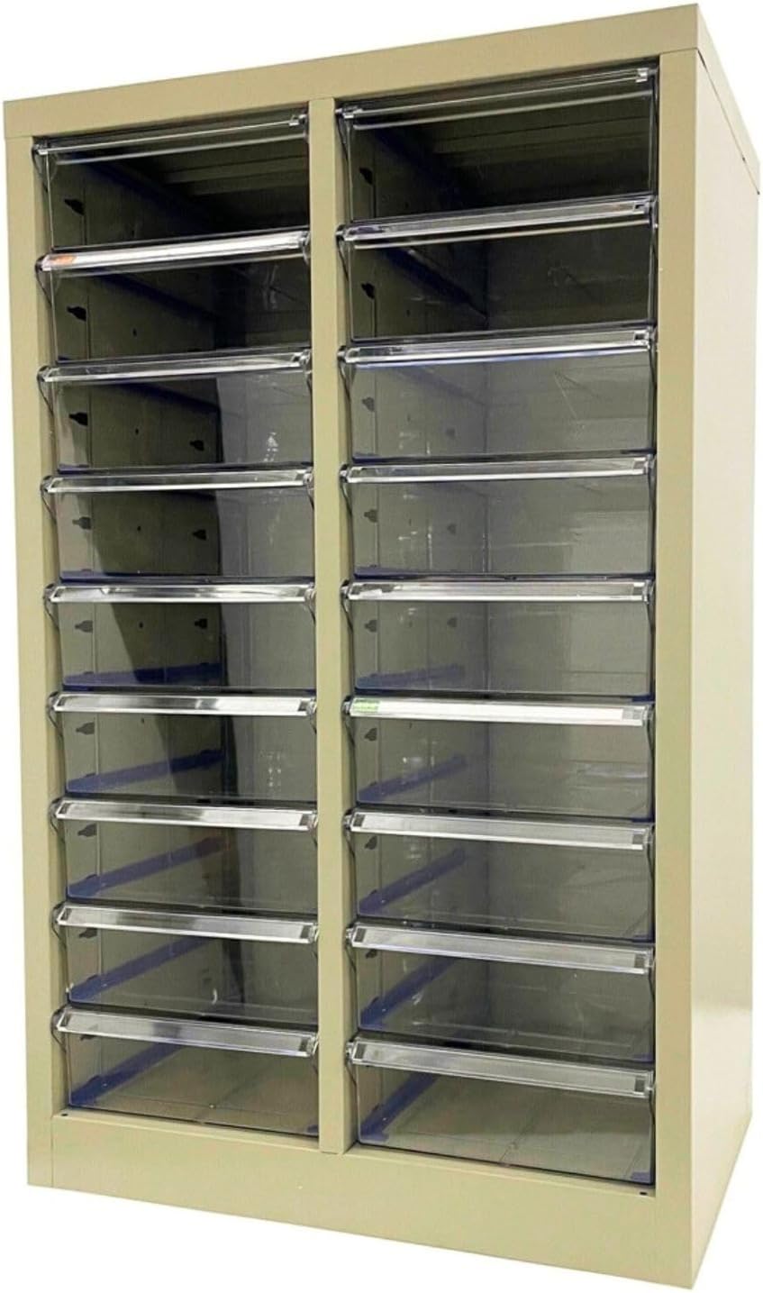 File Cabinet 18 Medium Transparent Drawers Vertical Home Office Storage Paper Organizer Document Cabinet