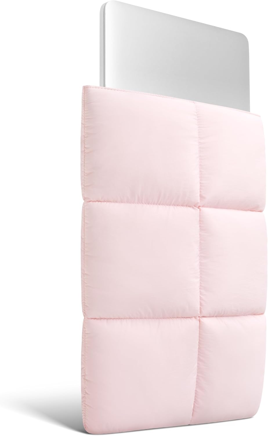 Comfyable Puffy Laptop Sleeve 15 Inch 16 Inch, Quilted Puffer Laptop Carrying Case, Pillow Pouch Compatible for MacBook Air 15 in M4 2025 & MacBook Pro 16 in M4 2024, Light Pink