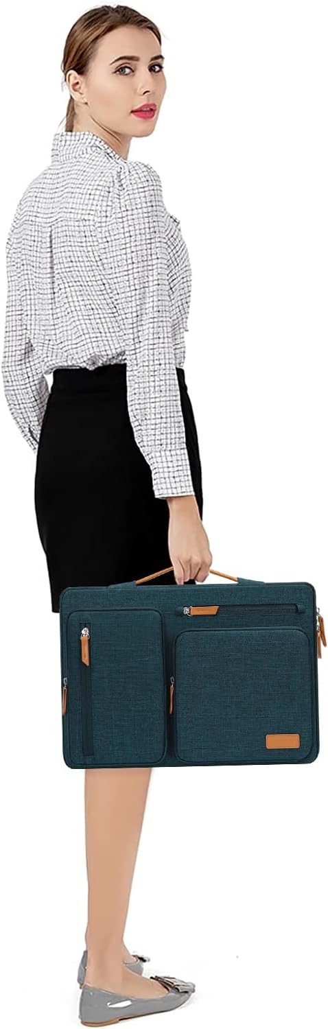 MOSISO 360 Protective Laptop Case 17.3 inch, 17-17.3 inch Laptop Sleeve Compatible with Dell, HP, Lenovo, Asus, Acer, Alienware, Side Open Carrying Case with 4 Zipper Pockets&Handle, Teal Green