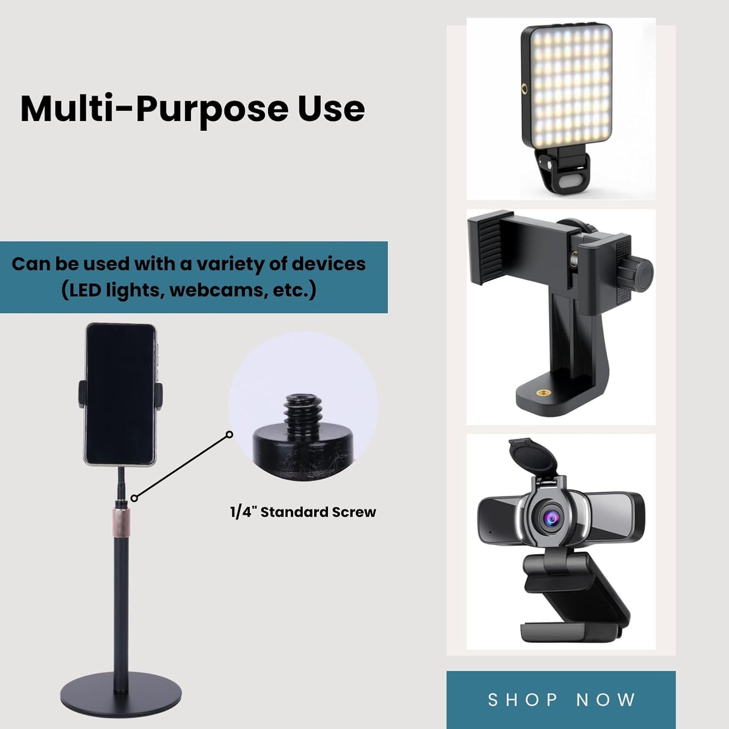 Adjustable Wig Head Stand – Matte Black Metal, 11" to 17.5" Height, Works with Foam or Canvas Heads, Nail Practice Hand & More. Sturdy Non-Slip Base, Easy to Set Up (Frosted Black)