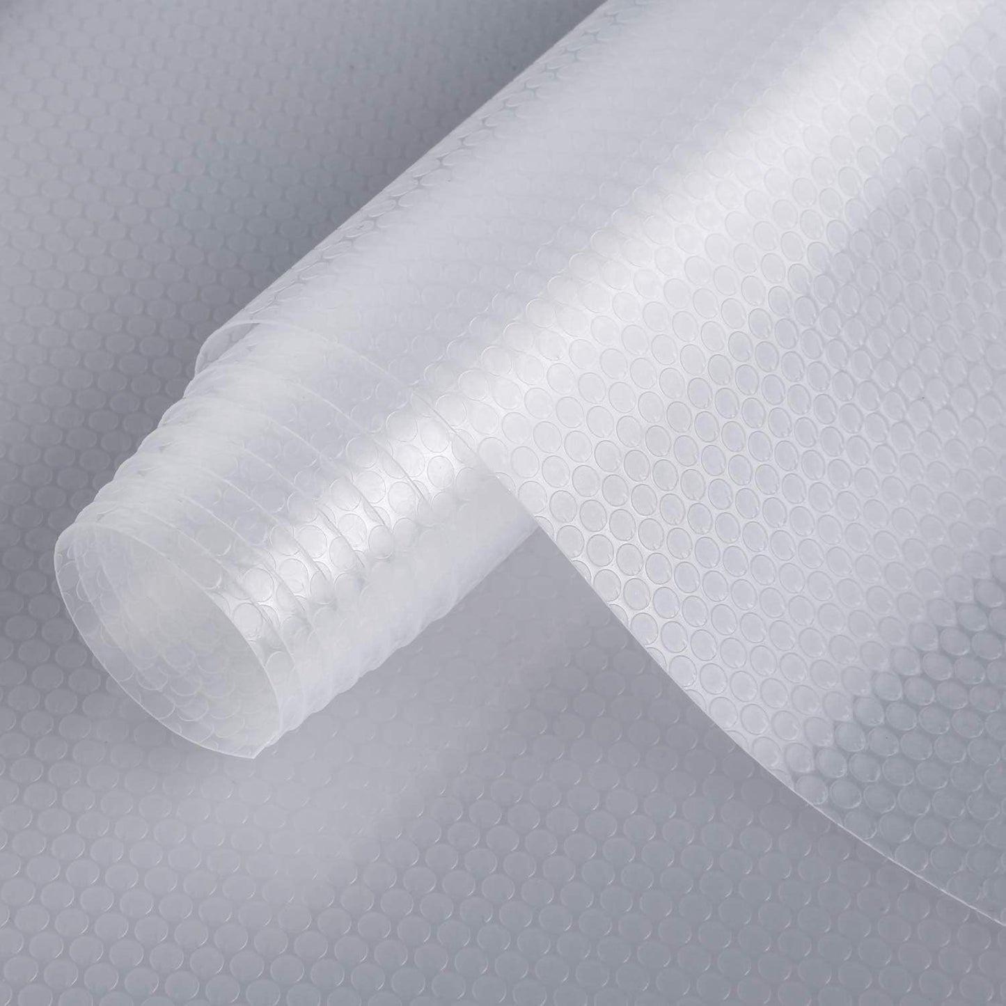 HooTown Refrigerator, Fridge, Shelf Liner and Drawer Mats 17.5 Inch Wide x 16.4 Feet Long, Non Slip EVA Plastic Washable Waterproof Pads for Kitchen Cabinet, Pantry Closet, Cupboard, Transparent