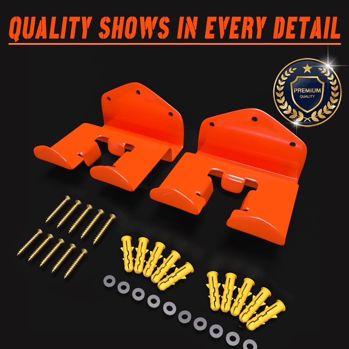 Weedeater Rack 2 Pack Weed Eater Hanger with Advanced Polymer Coating Fully Enveloping the Bracket Provides Scratch-Proof Protection with Razor Blade Scraper Tool for Grass Trimmer Garage Garden Tool