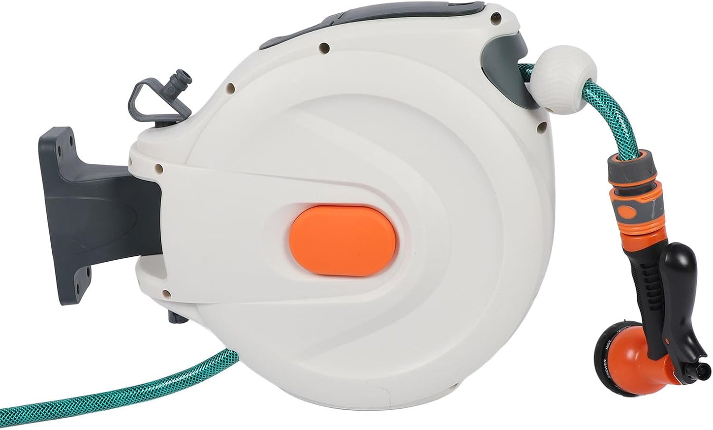 Fafeicy Retractable Garden Hose Reel, 180 Degree ABS Retractable Garden Hose Reel Wall Mount Any Length Lock for Watering