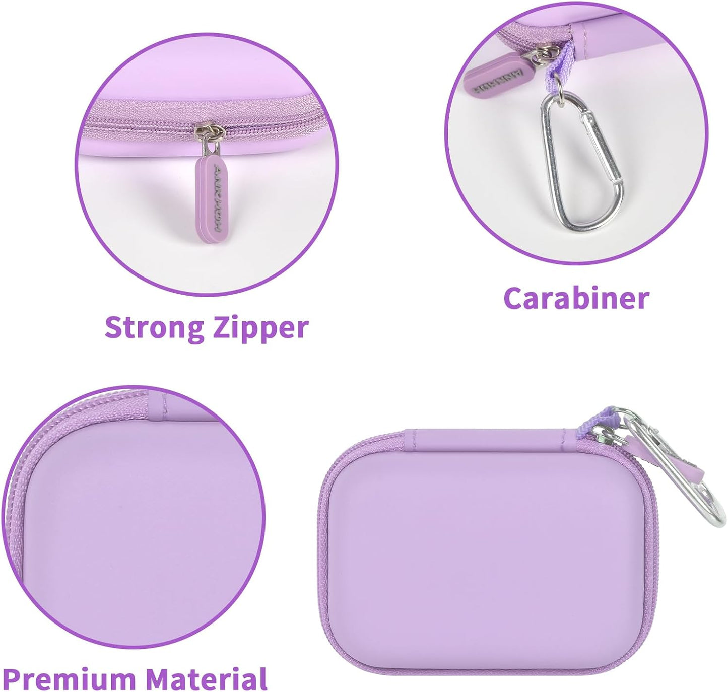 Carrying Case Compatible with Crucial X10/ X9 Pro 4TB/ 2TB/ 1TB Portable SSD, External Solid State Drive Hard Storage Holder Bag Fits for USB-C Cable (Box Only) (Purple)