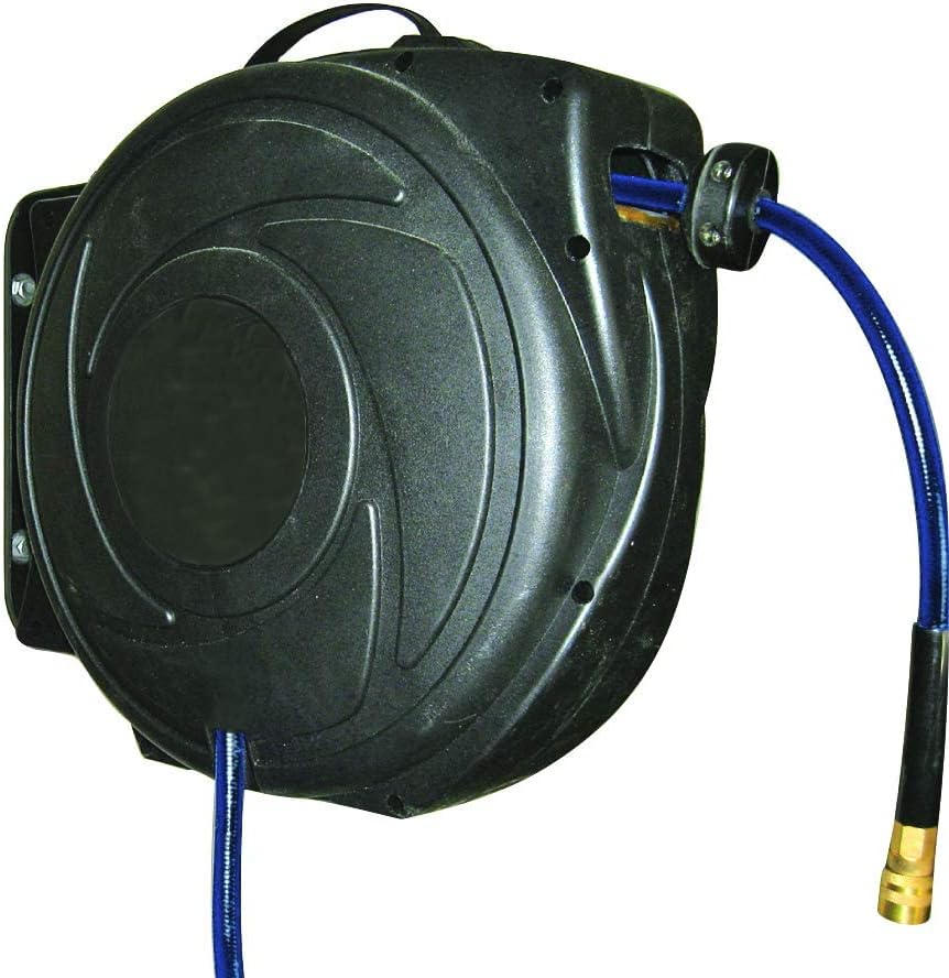 Elite Retractable Air Hose Reel with 3/8-Inch by 50-Feet PU Air Hose exceptional resistance to abrasion, oil, and weather - DP-HR5-315