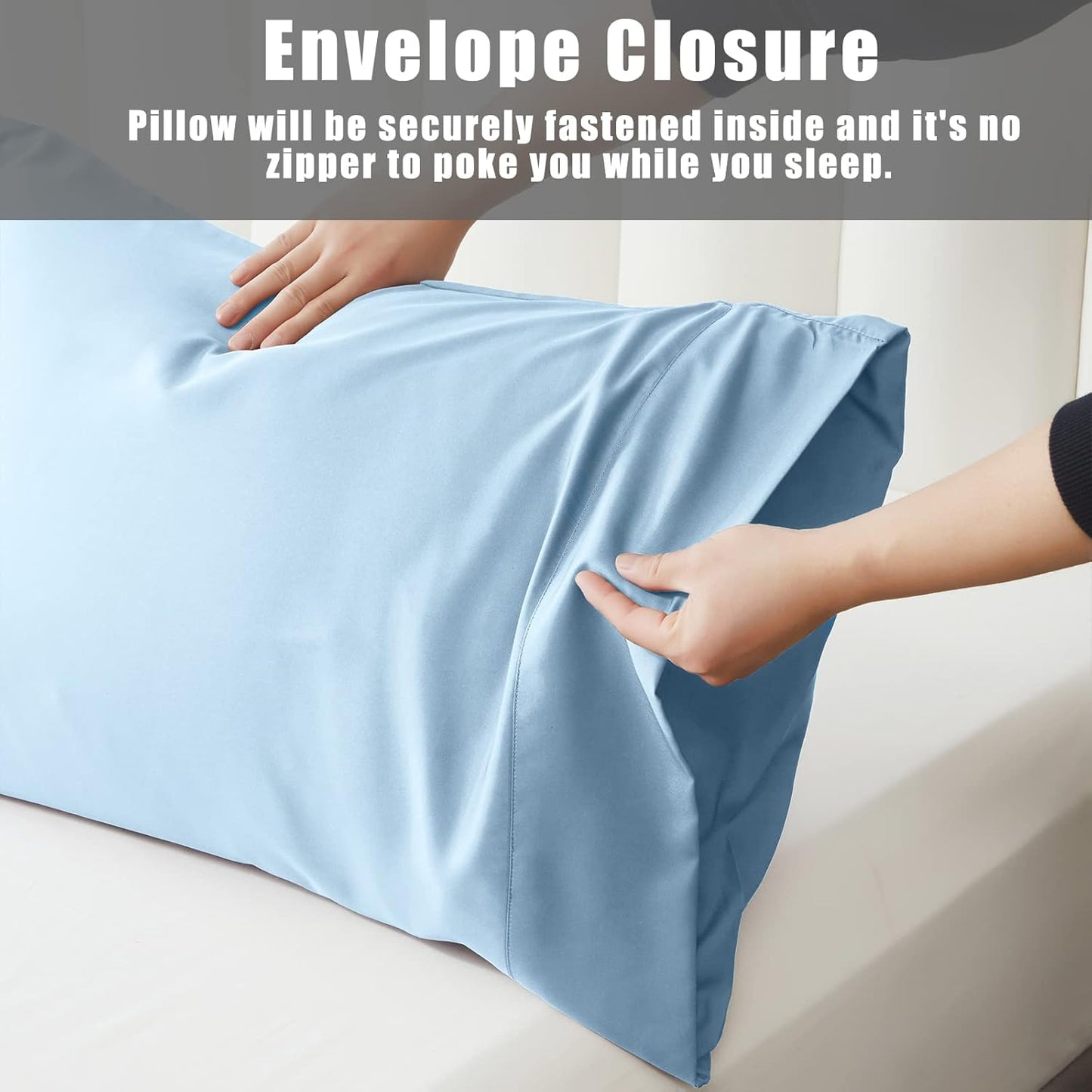 Pillow Cases Queen Size 2 Pack, Bamboo Rayon Pillowcases with Envelope Closure, Cooling Breathable Pillow Case for Hot Sleepers & Night Sweats, 20x30 inches, Aqua Blue