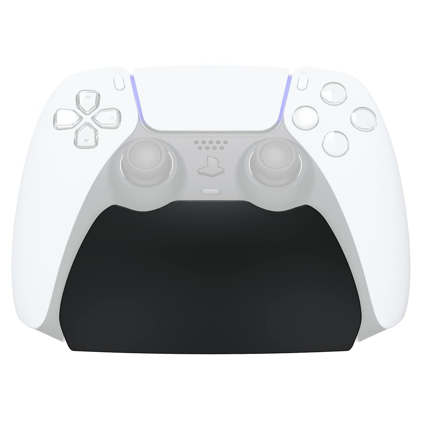 PlayVital Solid Black Controller Display Stand for ps5, Gamepad Accessories Desk Holder for ps5 Controller with Rubber Pads