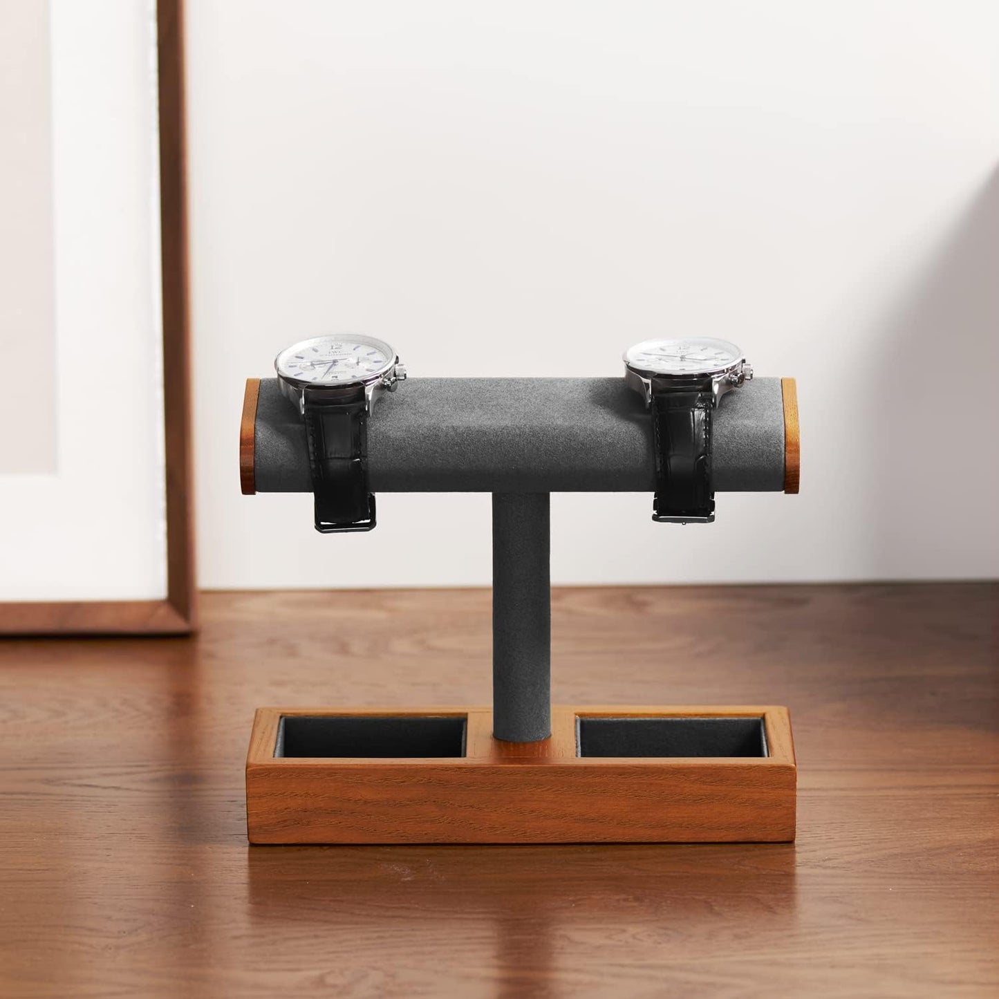 Oirlv Solid Wood Watch Display Stand T-bar Watch Stand for Men and Women Jewelry Accessory Organizer for Store and Home(SM19102)
