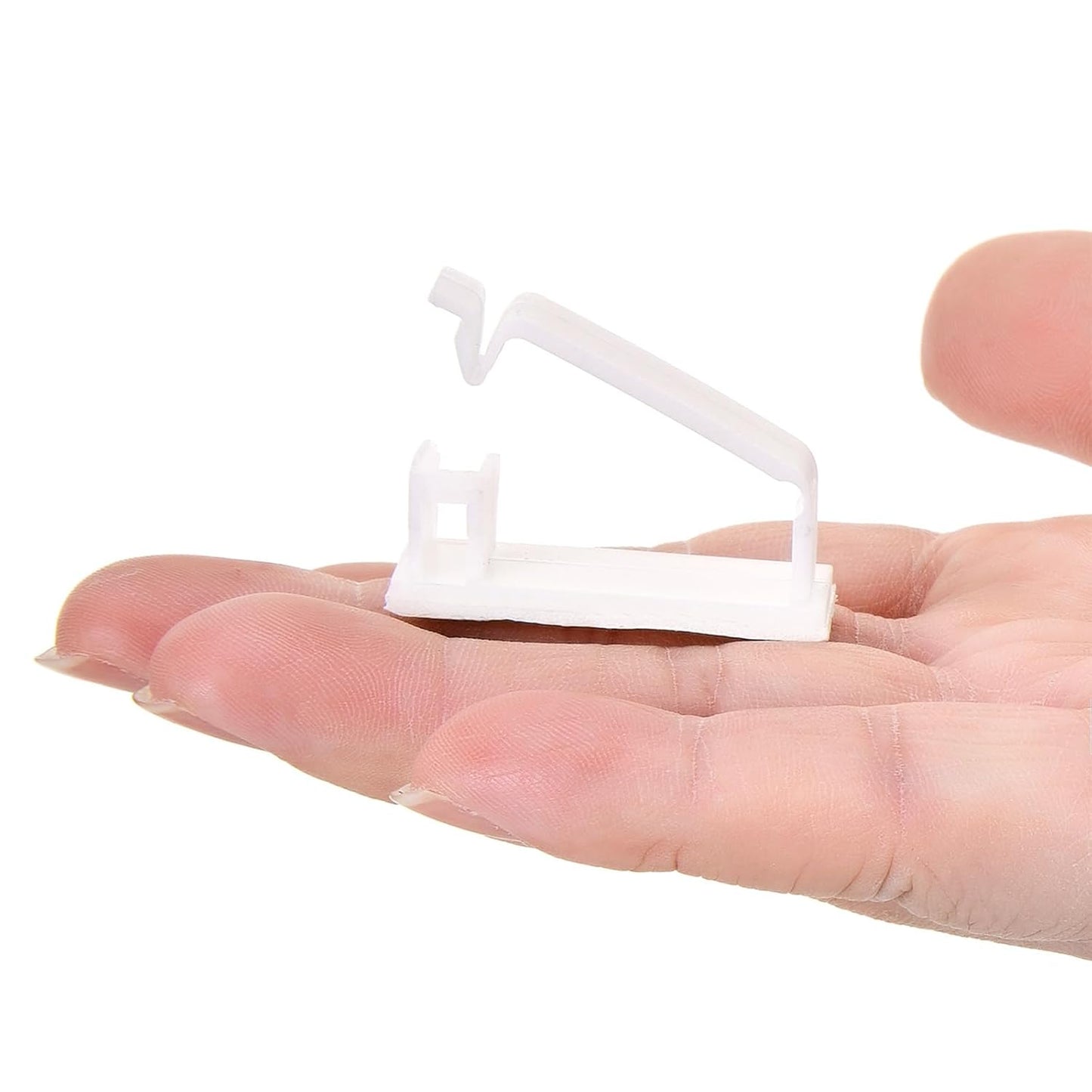 50Pcs Self Adhesive Cable Management Clips,Cable Organizers Wire Clips Cord Holder for PC Laptop Ethernet Cable Desktop Home Office(1.78’’ x 0.75’’ x 0.28’’, White)