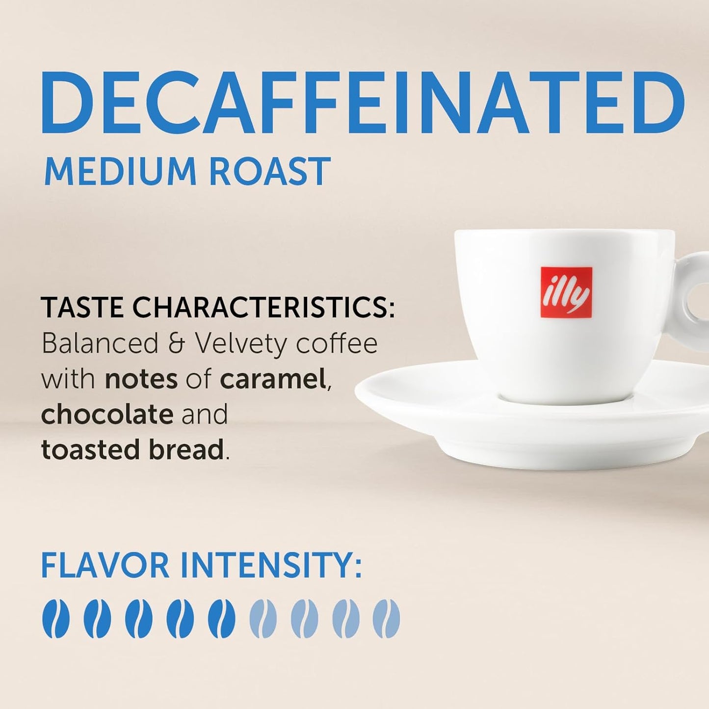 Illy Espresso Compatible Capsules - Single-Serve Coffee Capsules & Pods - Classico Decaf Roast - Notes Of Caramel, Toasted Bread & Chocolate Pods - For Nespresso Coffee Machines – 10 Count