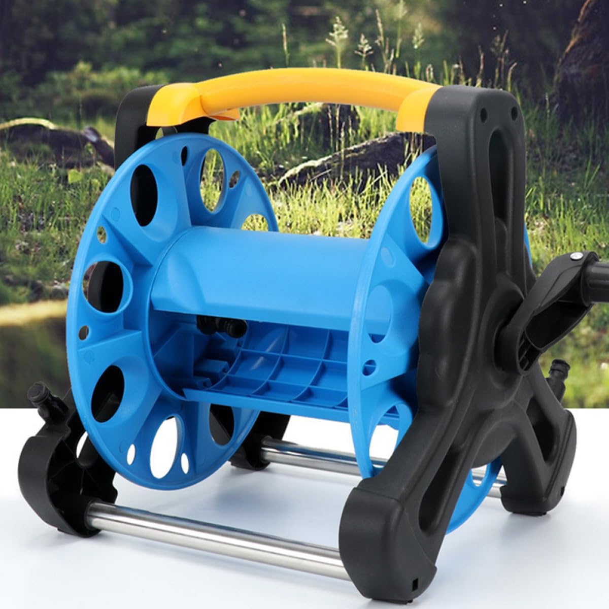 Freestanding Garden Hose Reel PP Material Water Hose Holder Organizer for Lawn and Garage