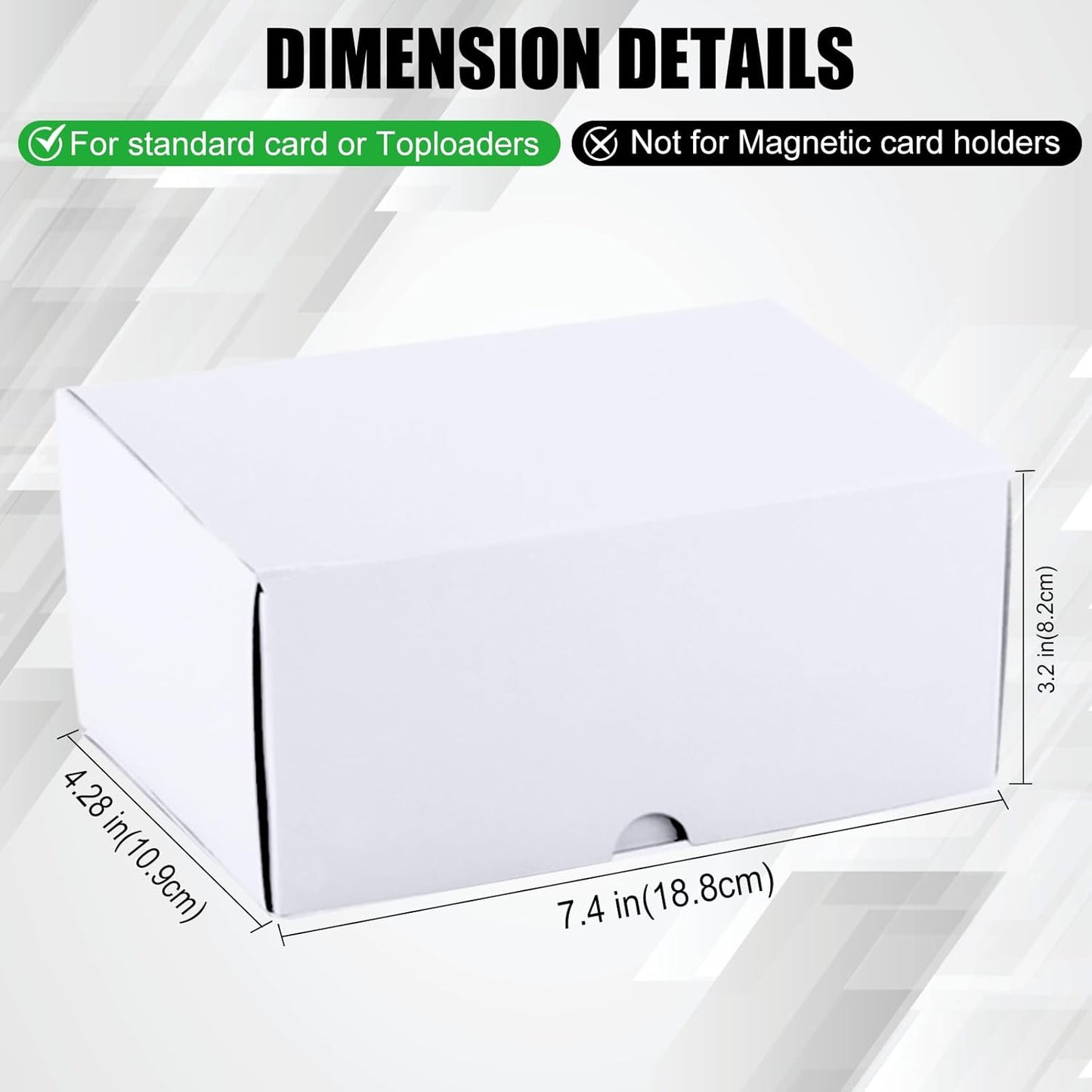 Toploader Trading Card Storage Box, 10-Pack 100 Count White Corrugated Cardboard Bulk Sports Top Loaders Storage Box for TCG/Magic/Mtg Basketball Cards, Collectible Trading Card Organizer