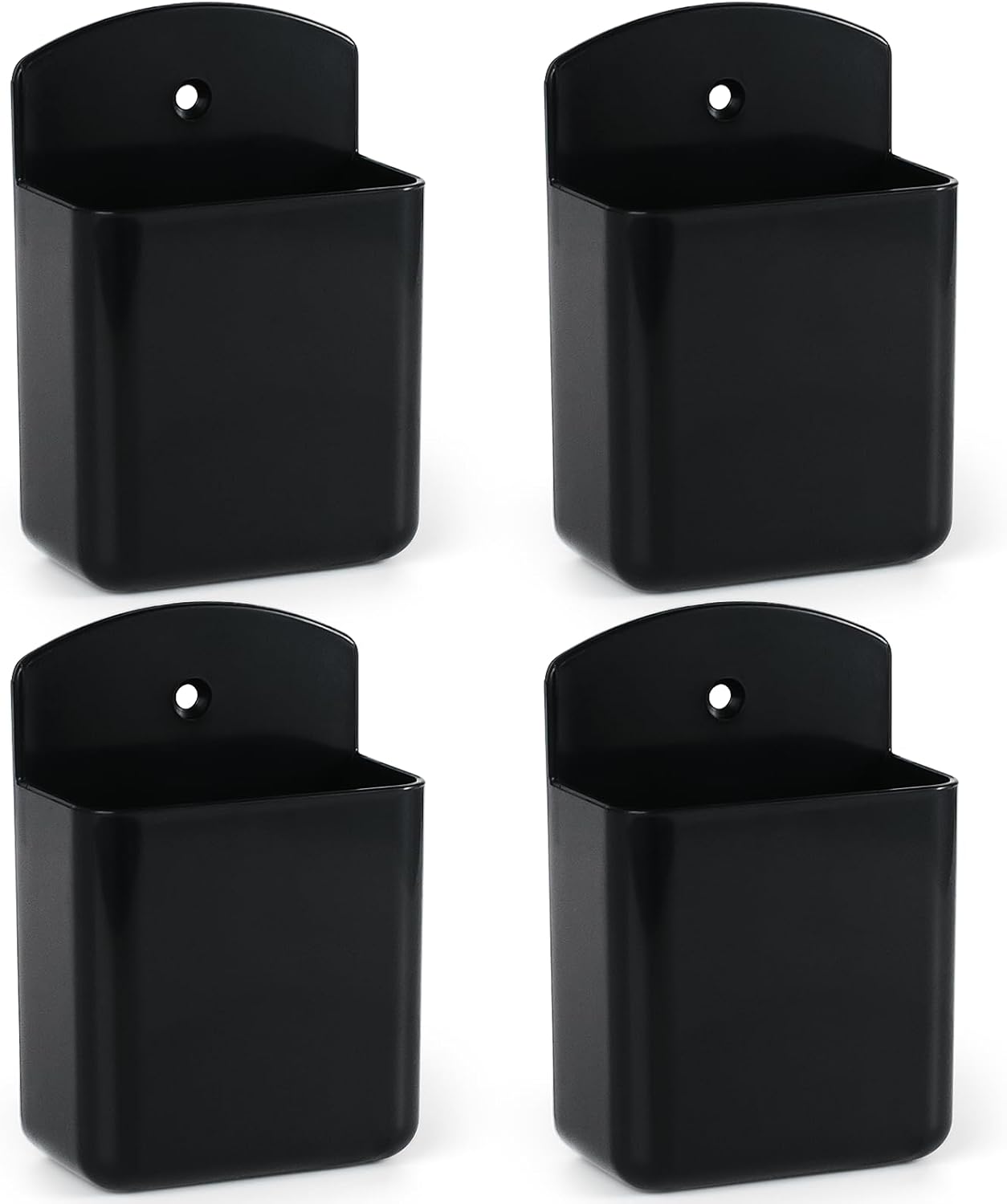 4 Pcs Remote Control Holder Wall Mount, TV Controller Holder, Self Adhesive Remote Holder, Wall Pen Holder Storage Accessories for Home Office School (Black)