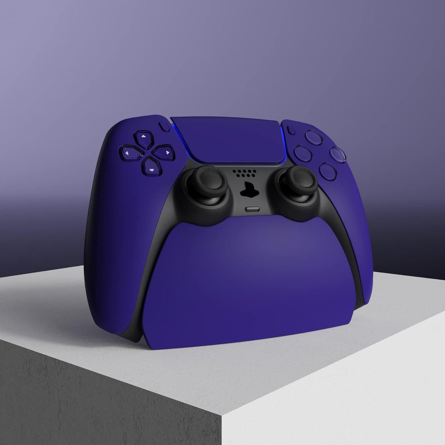 PlayVital 2 Pack Controller Display Stand for ps5, Gamepad Stand Desk Holder for ps5 Controller Accessories with Rubber Pads, Galactic Purple