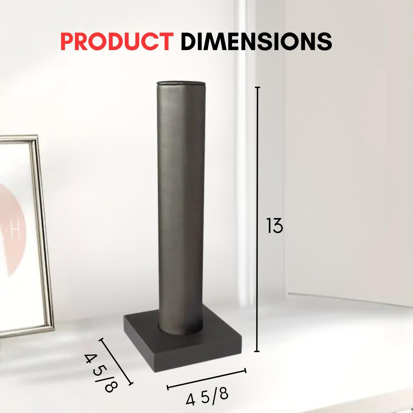 Novel Box Silver Leatherette Vertical Bracelet/Bangle Display Tower - Jewelry Organizer Tower Stands for Bracelet Displays - Hair Tie Bangle Bracelet Watch Scrunchie Holder for Selling or Personal Use