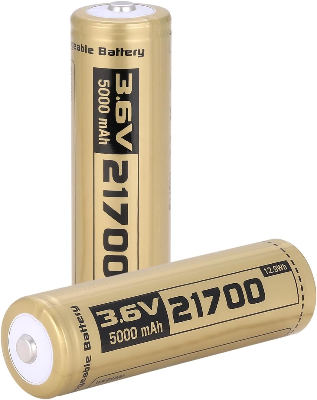 EcoSolutions 21700 Rechargeable Battery Case Set, 2pack 5000mah Large Capacity 3.6Volt 21700 Tip Battery for flashlights ect,