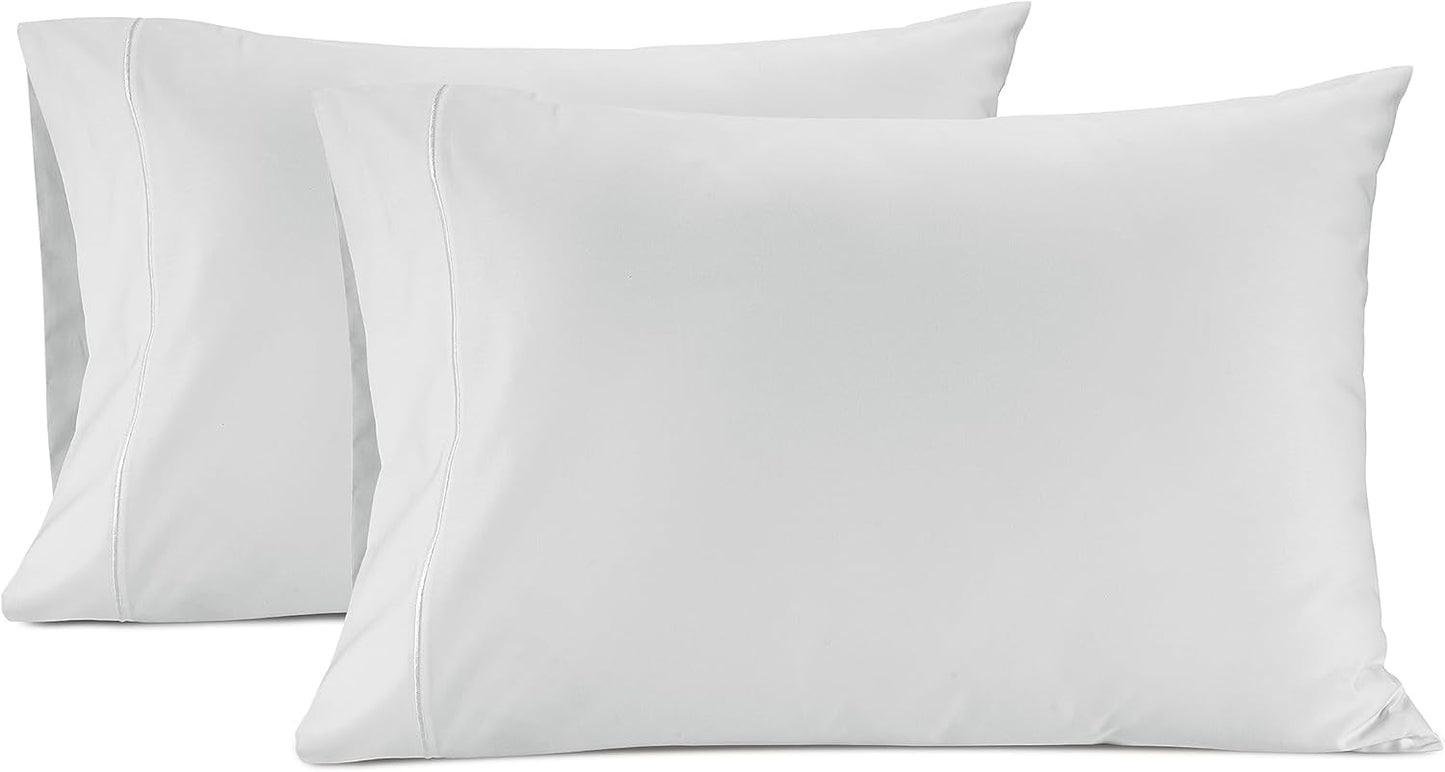 Lane Linen 100% Egyptian Cotton Pillow Cases Queen Size Set of 2 (20"x30") - 1000 Thread Count Pillowcases Queen Size - Soft Queen White Pillow Cases Set of 2 - White Pillowcases Pack of 2