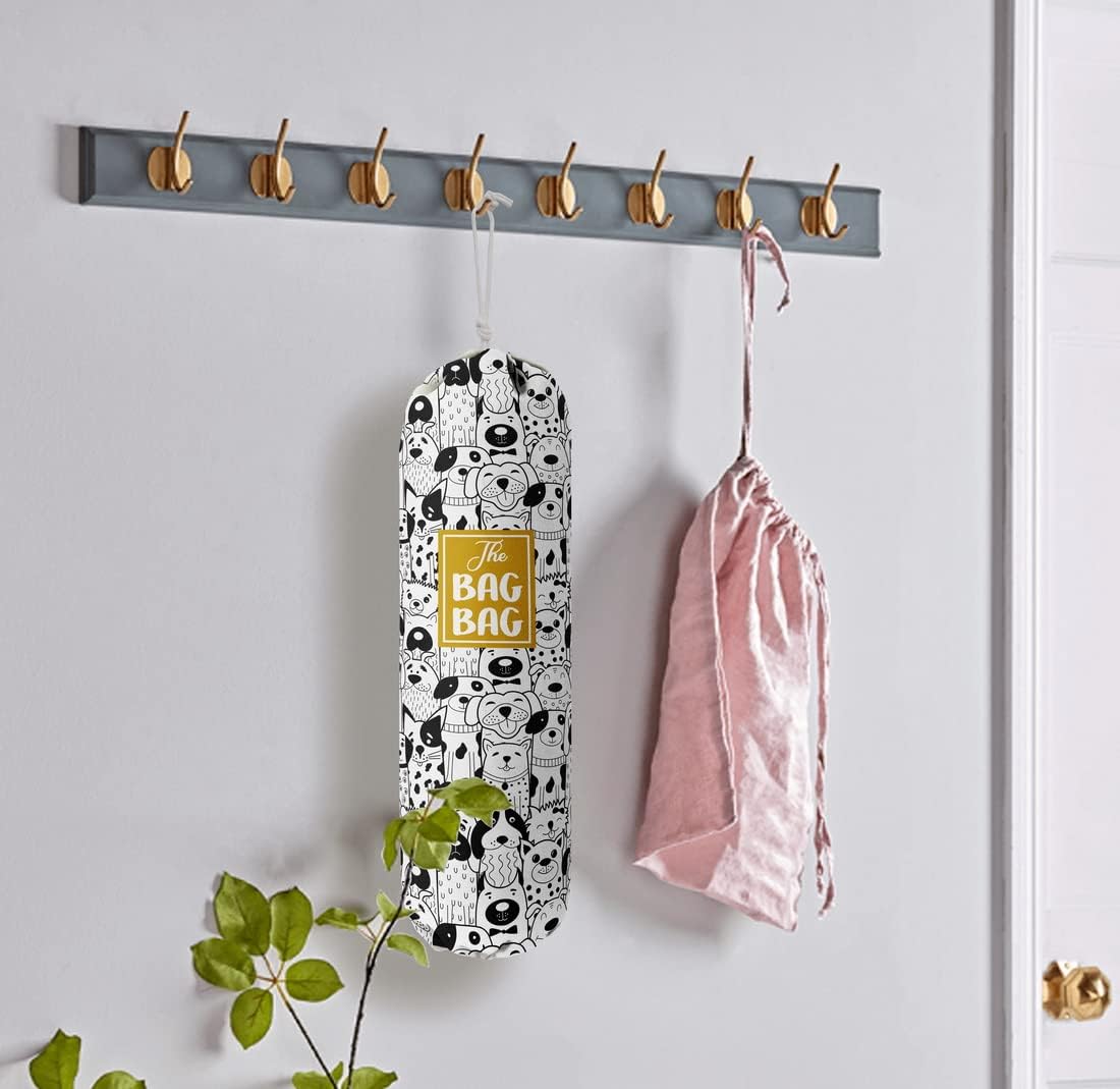 Grocery Bags Holder Organizer For Shopping Bags，Wall Mount Plastic Bags Storage Container Dispensers, Pet Lovers Home Kitchen Gifts For Women, Family, Friends, Dog Mom, Dog Dad