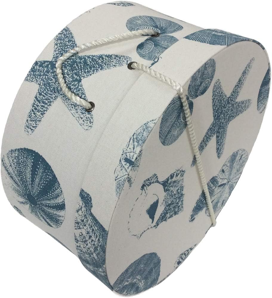 Sarah's Hat Boxes Classic Shells Hat Box – 16.75" x 8.5" (Dia. x Ht.) Handmade in USA – Odorless Non-Toxic Adhesive, Cording Handle – Premium Storage for Hats & Accessories