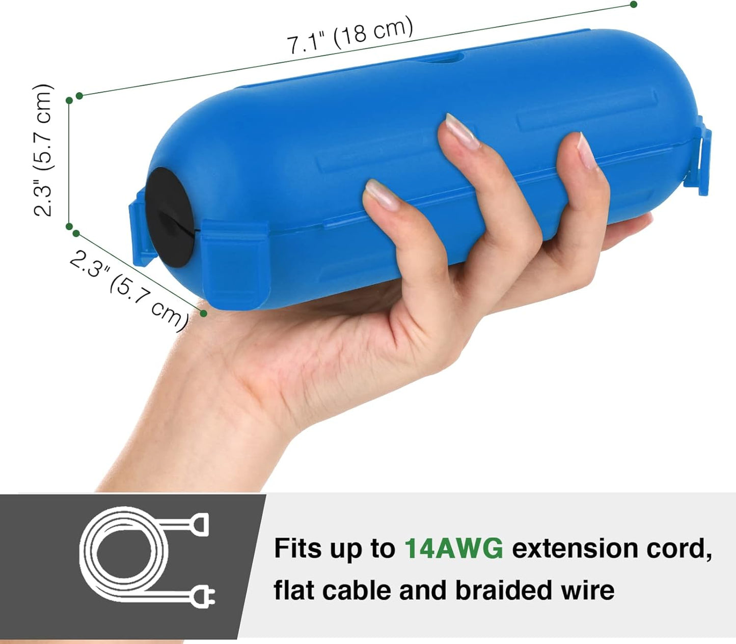 Flemoon [3 Pack] Outdoor Extension Cord Cover, IPX4 Waterproof Box and Safety Housing Case, Ideal to Protect Outdoor Plugs, Electrical Connections, Holiday Decoration Lights, Size Small, Blue