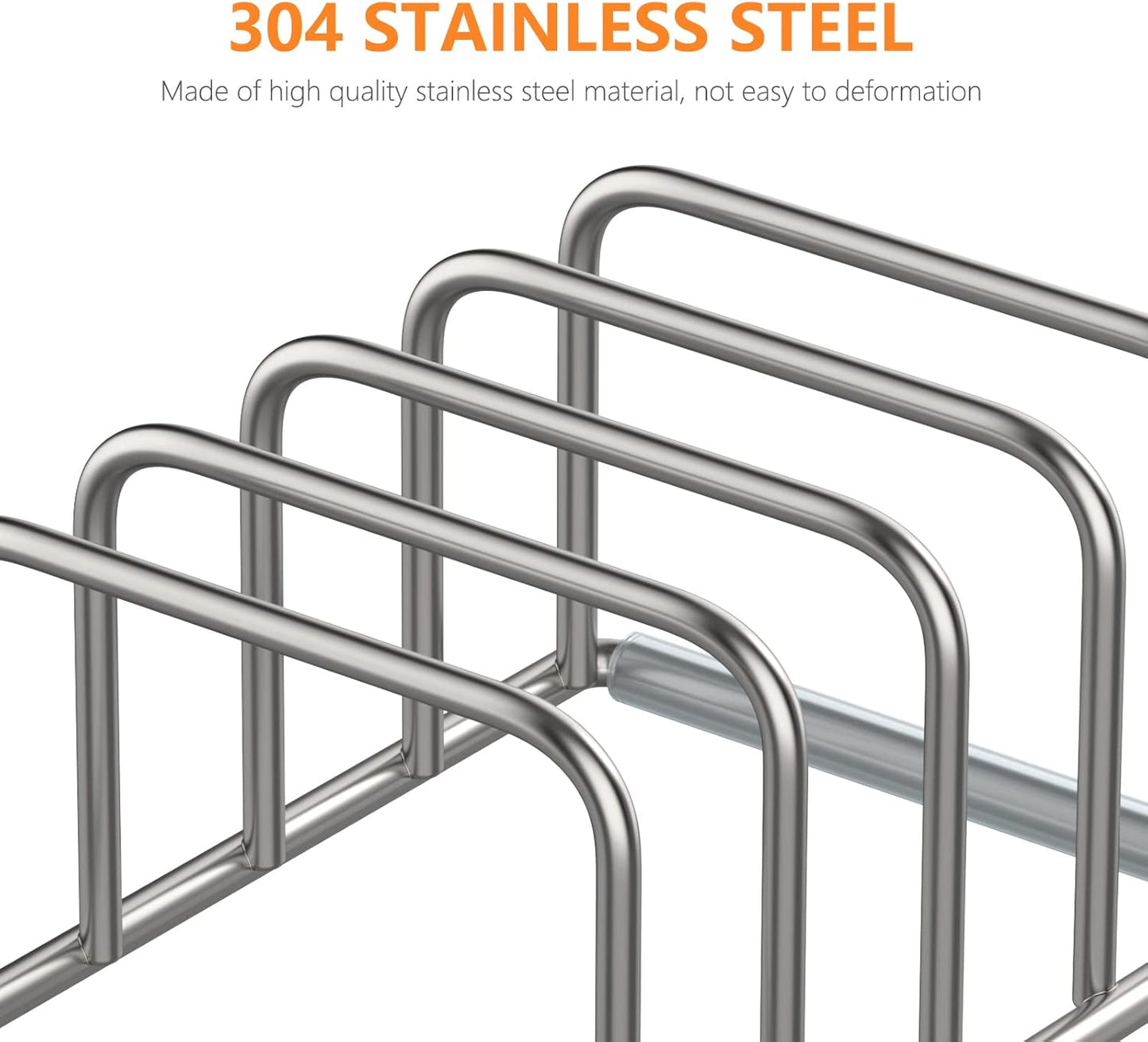 Cutting Board Organizer Stand Holder,304 Stainless Steel Chopping Board Holder,Pot Pan Lid Holder Rack kitchen Shelf Bakeware,Cookie Sheets Organizer (1.0 Inch Width Slots)
