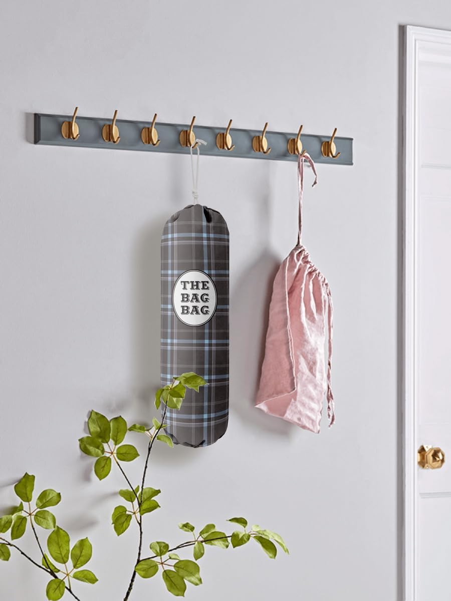 Classic Buffalo Check Plaid Grocery Bags Holder Organizer, Wall Mount Plastic Bags Storage Container Dispenser, Kitchen Housewarming Gift For Women, Family, Friends, Grandma, Mom (A-21)