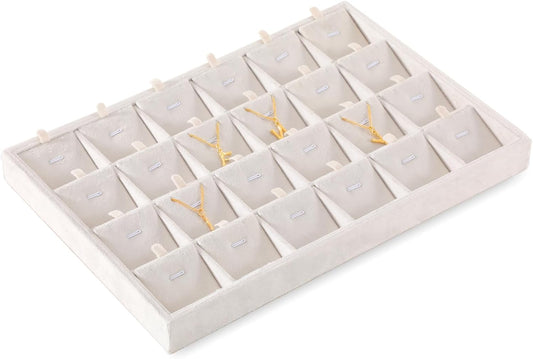 Necklace Display Tray, Velvet Jewelry Organizer, Premium Pendant Display,Luxury Earrings Organizer,White Necklace Organizer