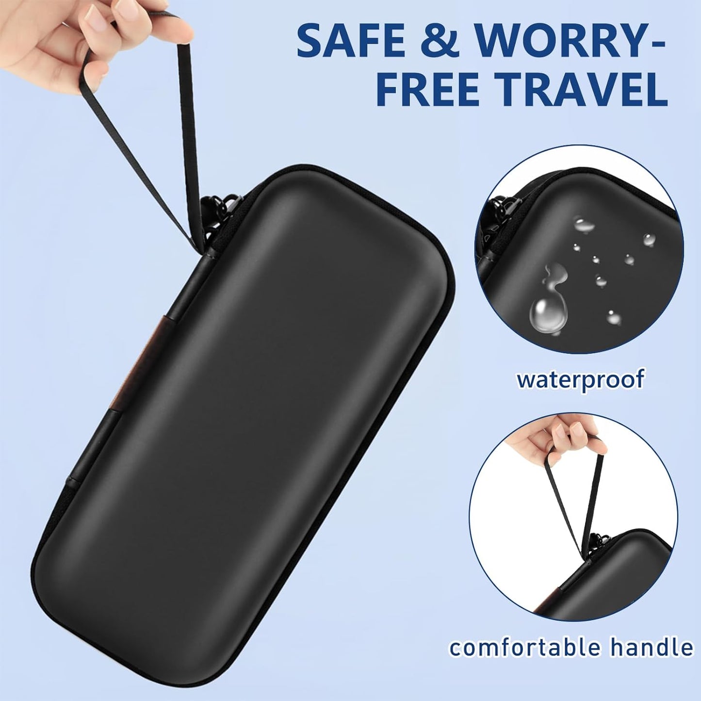 Insulin Cooler Travel Case, Portable Temperature Display Medicine Travel Cooler, Diabetes Case with 2 Reusable Ice Packs TSA Approved for Diabetic Supplies Patent Pending(Black-No Temp)