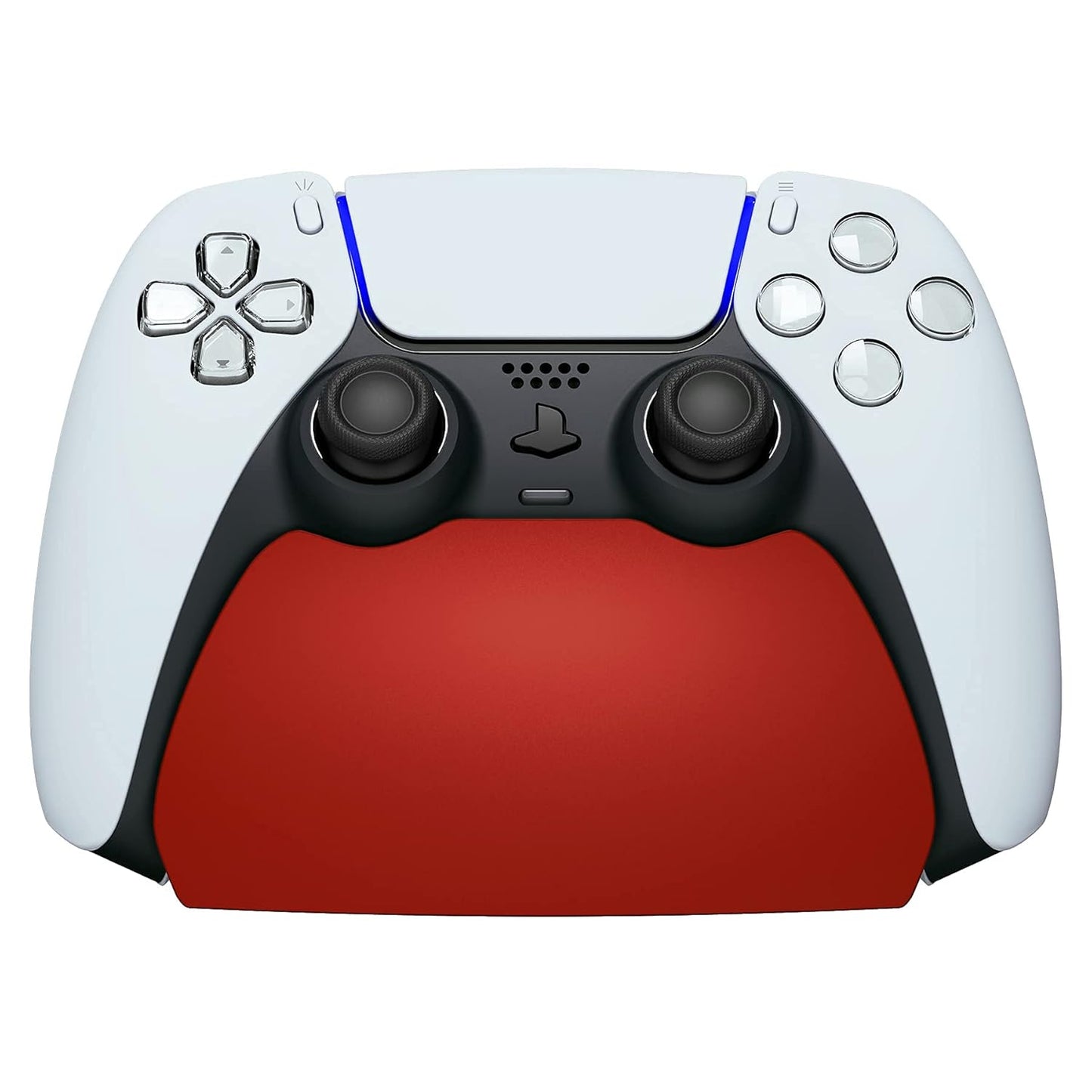 PlayVital Red Controller Display Stand for ps5, Gamepad Accessories Desk Holder for ps5 Controller with Rubber Pads