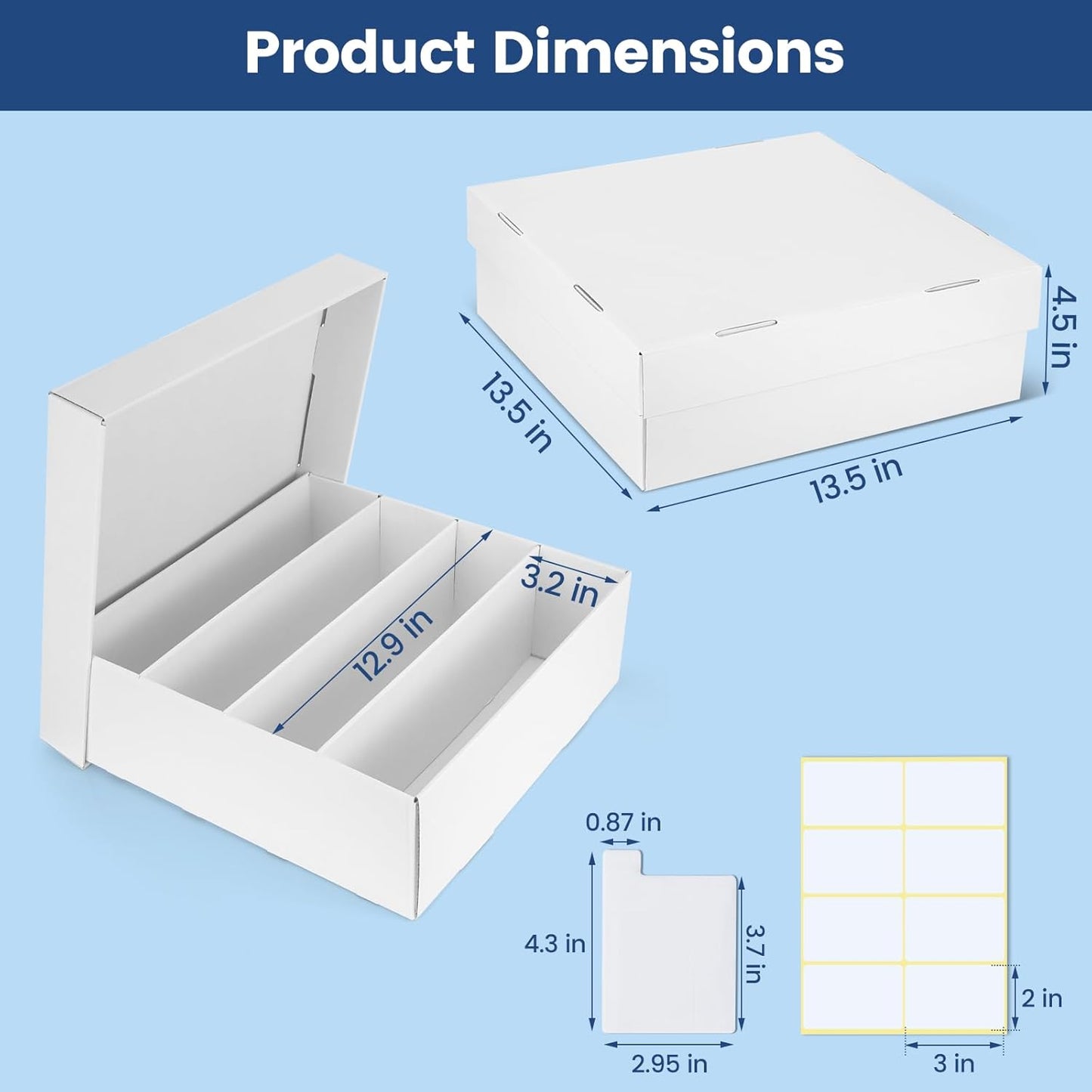 Trading Card Storage Box, 4 Pack Sports Cards Storage Boxes with 20 Dividers, Top Loader Storage Case for TCG/MTG, Game Cards