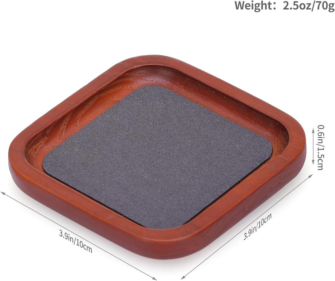 Wooden Jewelry Display Tray Rounded Rectangle Ring Showcase Stackable Elegant Bracelet Watch Jewelry Organizer for Personal Use and Commerce (Old Lace, Small-W 3.9'' x H 0.6'' x L 3.9'')