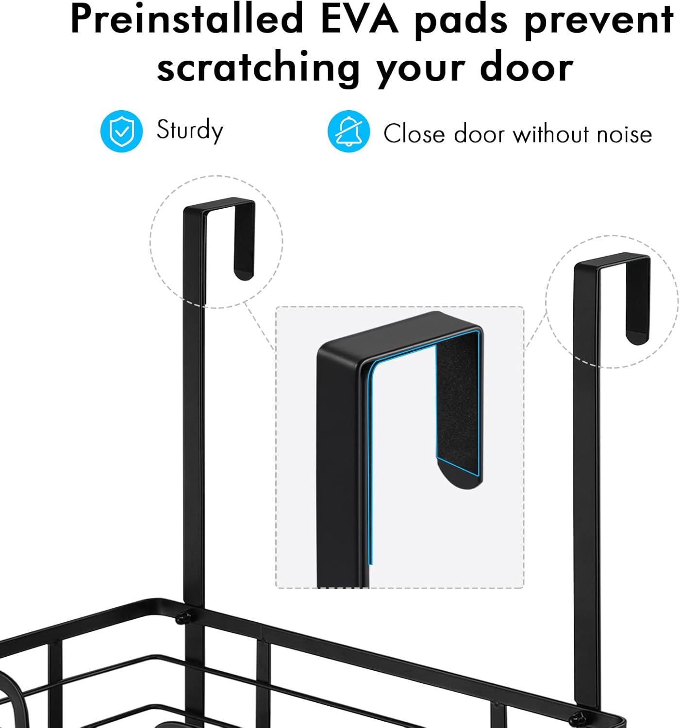 KES Over The Door Ironing Board Holder Door Mount T Shape Ironing Board Hanger Iron Holder Fit for 1 3/4 Doors Matte Black, HIR500B-BK