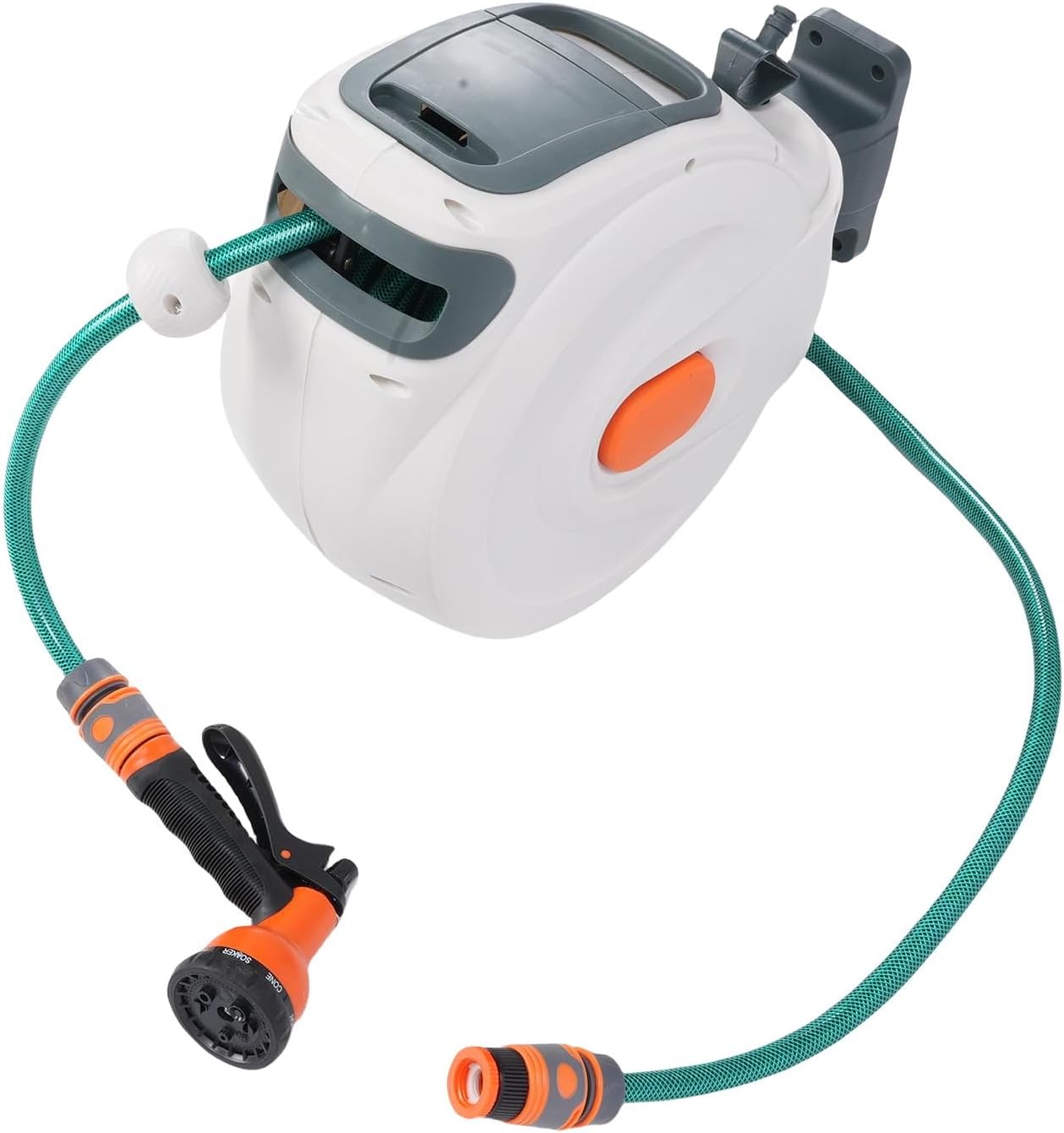 JTLB Retractable Garden Hose Reel 10m Wall Mount 180 Degree Swivel Bracket for Watering Car Washing