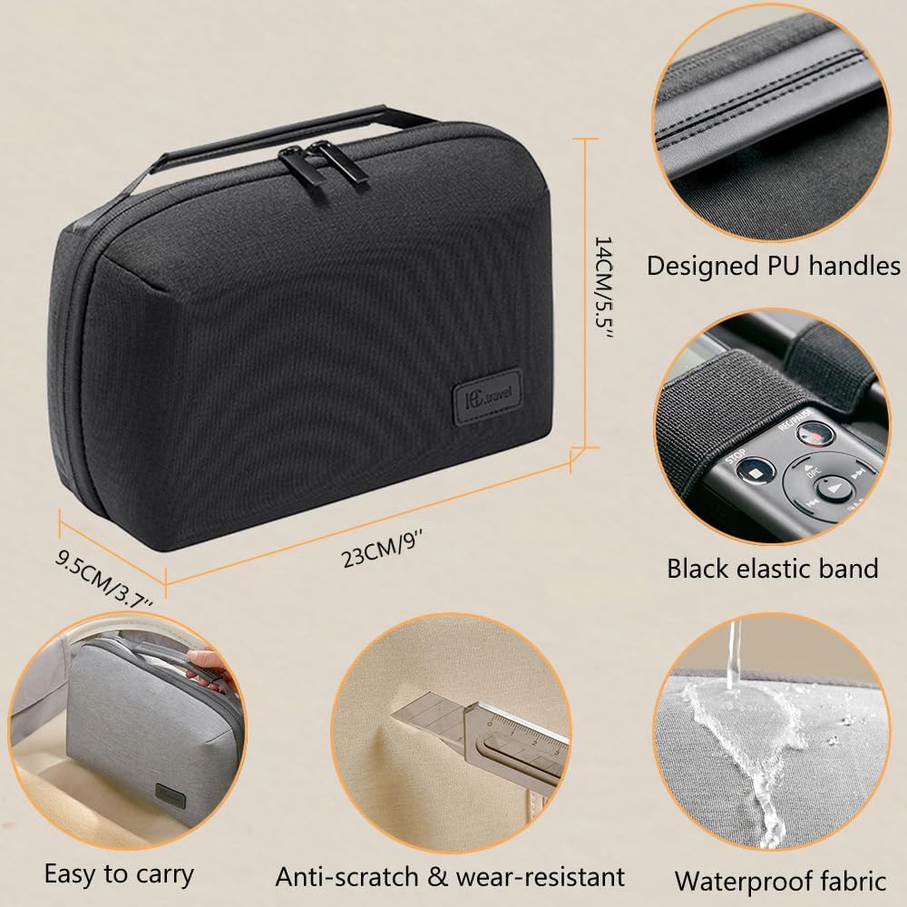 Kaxich Travel Electronics Organizer, Electronics Accessories Bag Portable Cable Organizer Case Waterproof Universal for Adapters Memory Cards, USB Cables (Black)