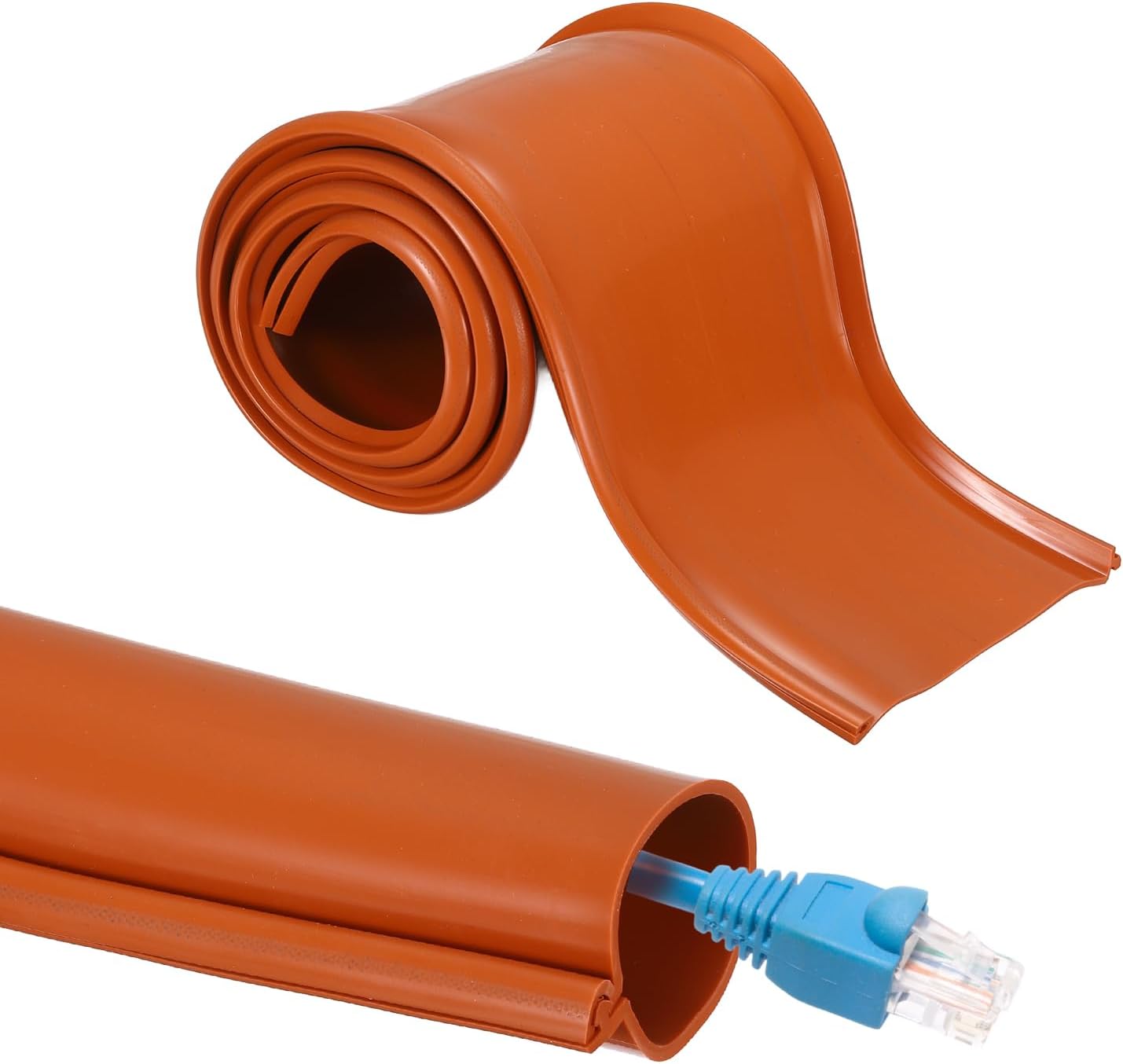MECCANIXITY 3.3ft Cable Management Sleeve, 1 3/8 Inch, ID Flexible Cord Wires Hider Cover Insulation Snap-fit Protector for Substation, High-Voltage Electrical Networks, Red