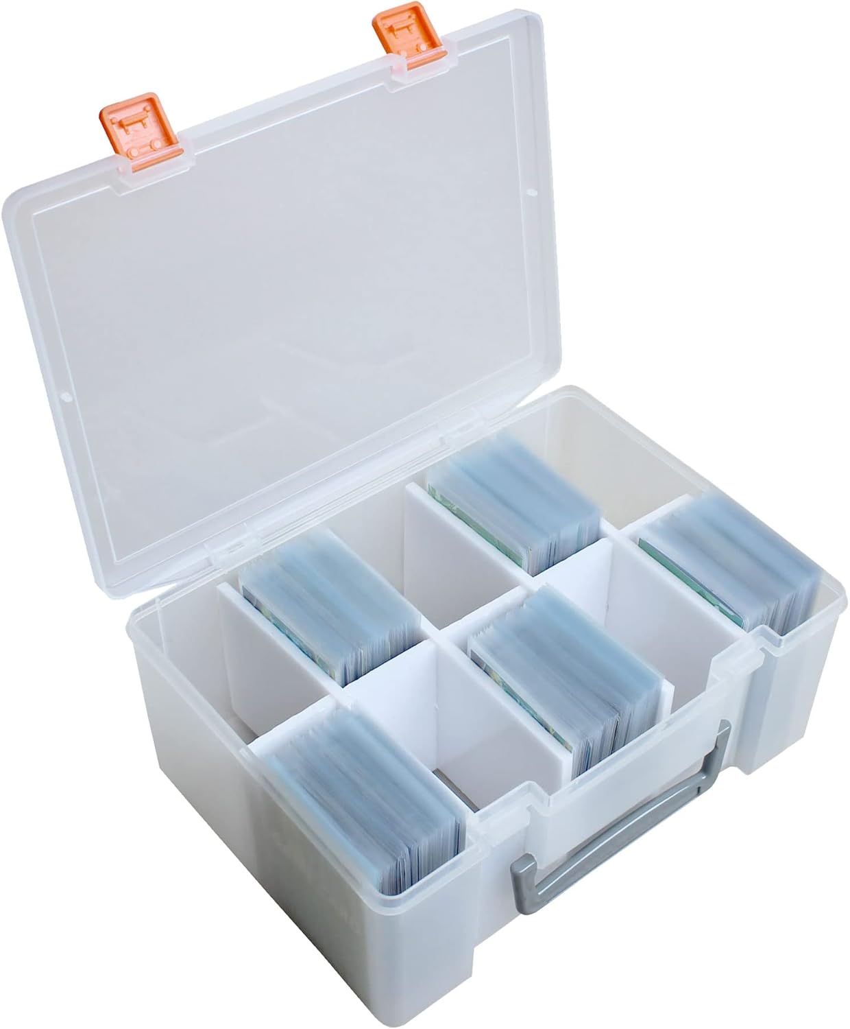 PASOL Clear Card Storage Box - 1000+ Hard Case Card Holder, Portable Card Organizer for Collectible Trading Cards and Sports Cards (Small)