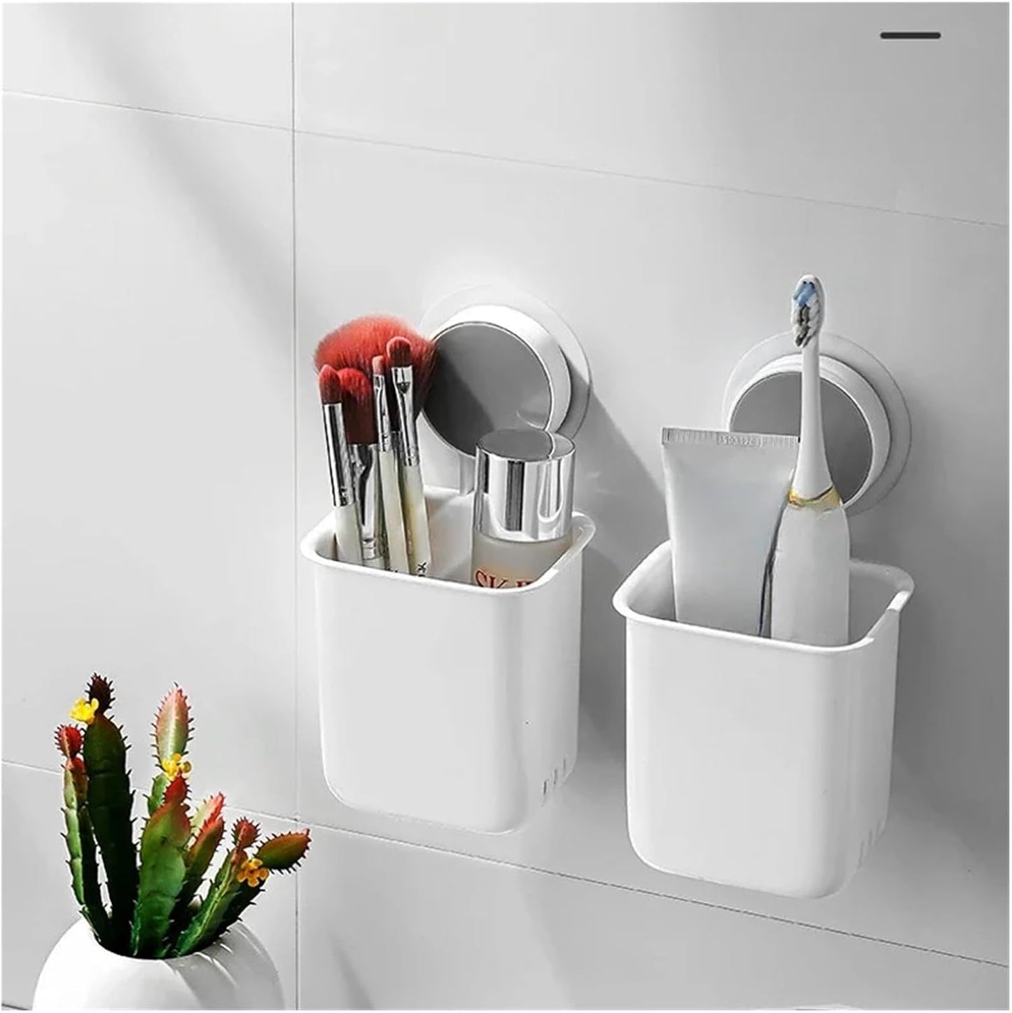 Portable Toothbrush Wall Mounted Holder Toothpaste Mouth Cup Waterproof Holder Drill-Free Bathroom Storage Shelf Rack Organizer