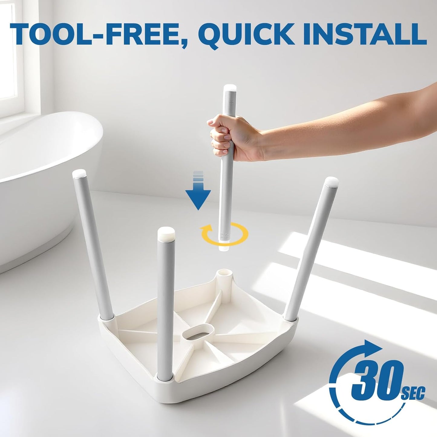 Umimile Shower Stool for Shaving Legs - Fixed Height, Sturdy 330 lb Bath Seat - Anti-Slip Safety Shower Stool for Shaving Legs, Elderly and Disabled, Tool-Free Assembly (Height: 13.8")