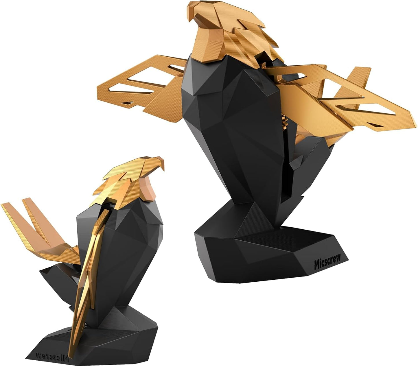 Controller Holder for Xbox/PS/Switch – Celebrity Black & Gold Eagle Stand, Auto-Spreading Wings, Dual Placement, Scratch-Free Curved Tail Design