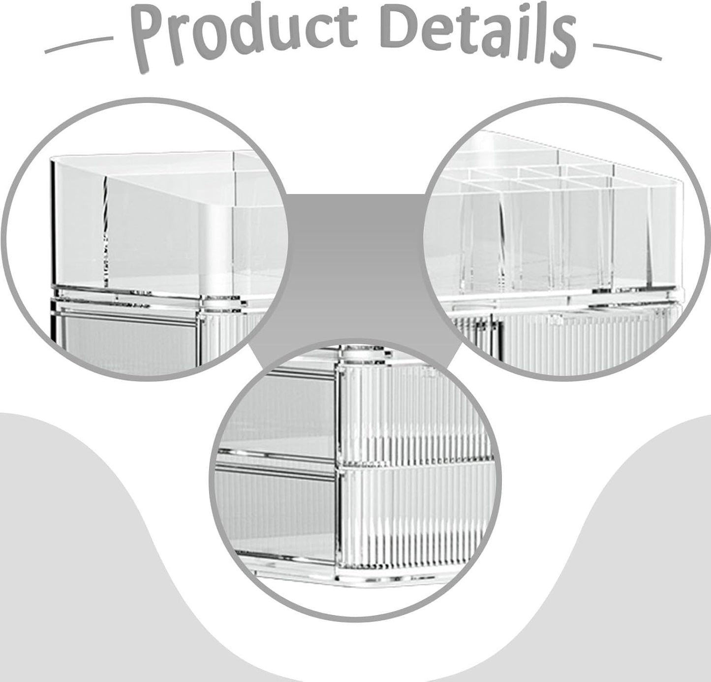 Fenteer Makeup Organizer Drawer Organizer Clear Large Capacity Cosmetic Display Case for Lipstick Cabinets