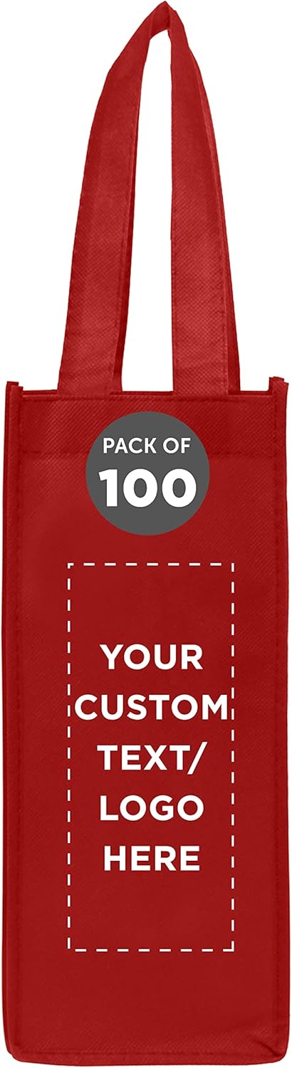 DISCOUNT PROMOS Non-Woven Vineyard Two Bottle Wine Bags