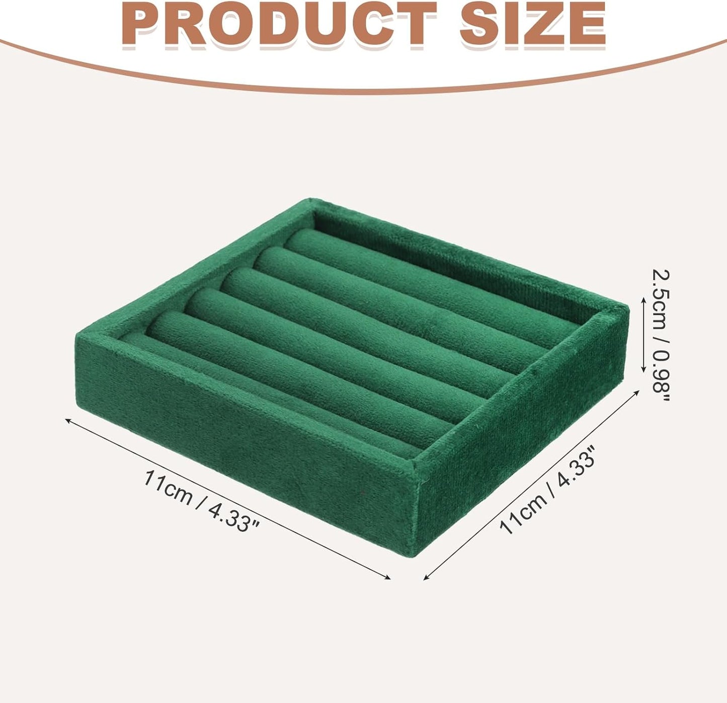uxcell Stackable Jewelry Storage Tray, Jewelry Tray Drawer Organizer, Small Display Box for Earrings, Necklaces, Rings and Bracelets, Dark Green