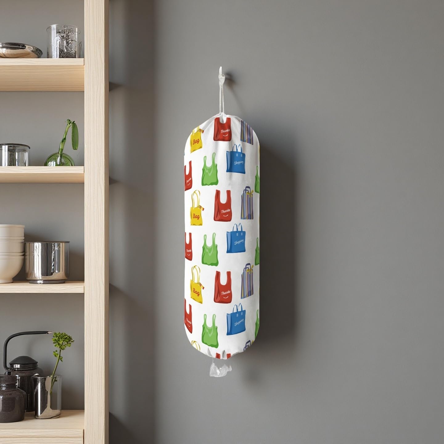 Plastic Bag Holder Wall Mount Grocery Bag Holder for Plastic Bags Organizer for Kitchen,Cute Cat Home Kitchen Decor Gifts for Women(Bag)