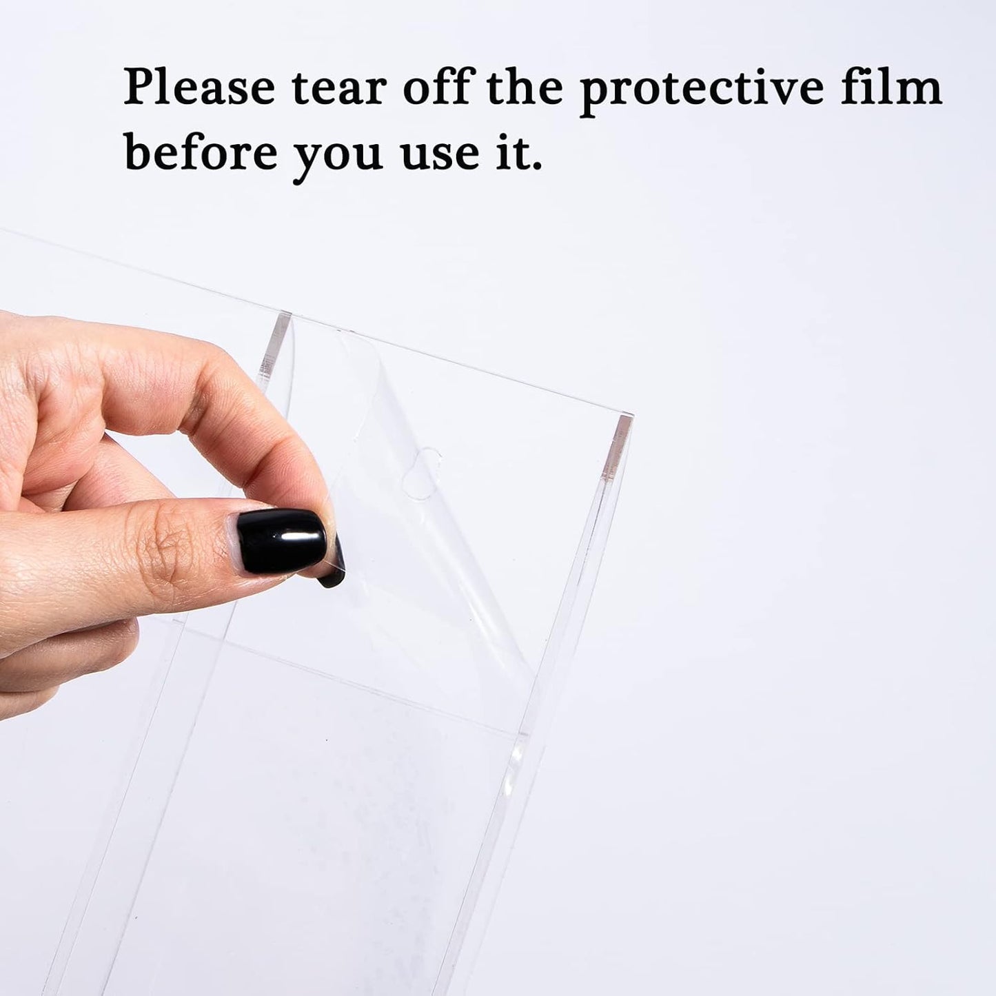 Yeeco Acrylic Remote Holder Wall Mount - 1 Compartment, Clear Remote Control Holder, 2.8''1.6''5.6'' Wall Pen Holder, Single Pen Holder for Wall, Makeup, Key