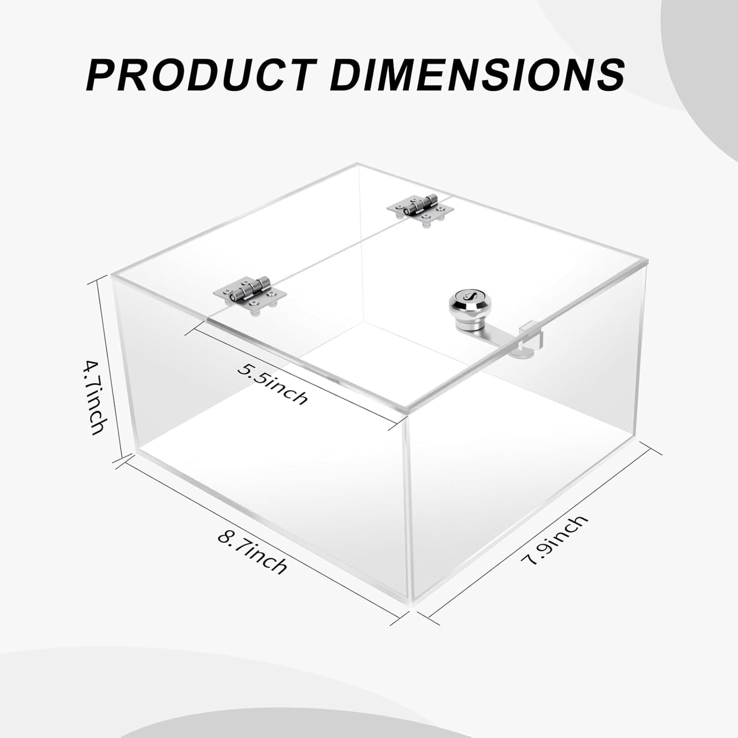 Acrylic Transparent Medicine Box，Medication Lock Box, Clear Medicine Storage Organizer & First Aid Box, for Home & Travel(Clear)
