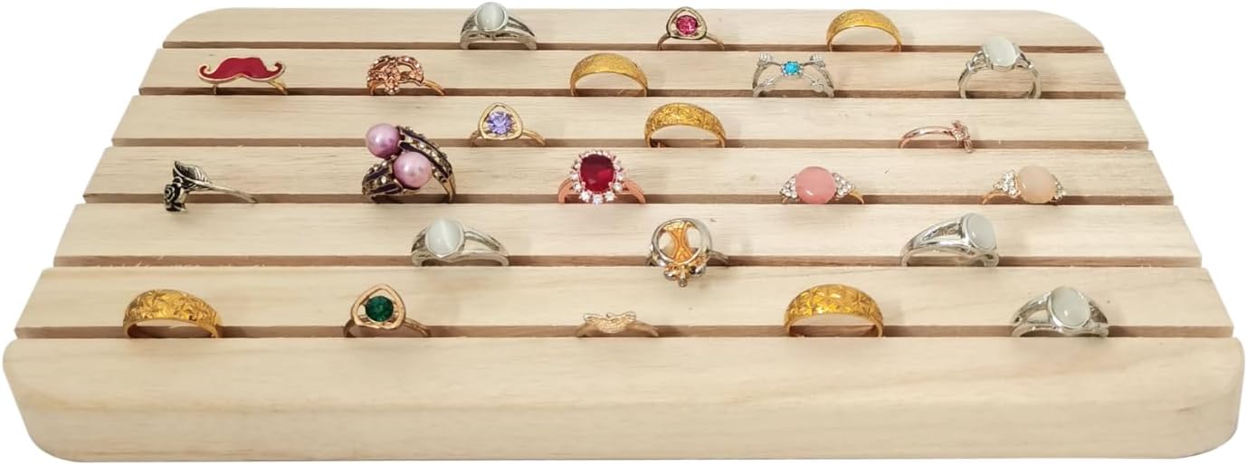 Natural Wood Business Card Holder Wooden Earring Display Stands Jewelry Retail Display for Selling Earring Showing Ring organizer